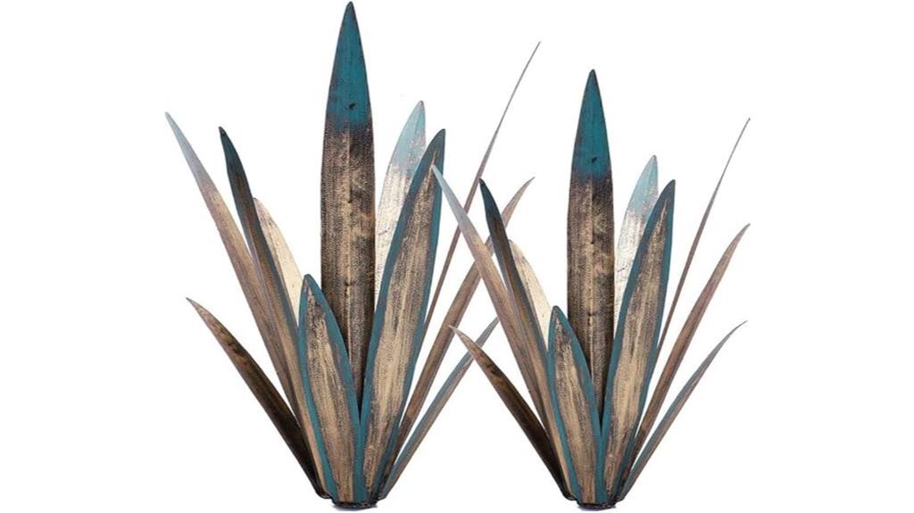 silver agave garden statues