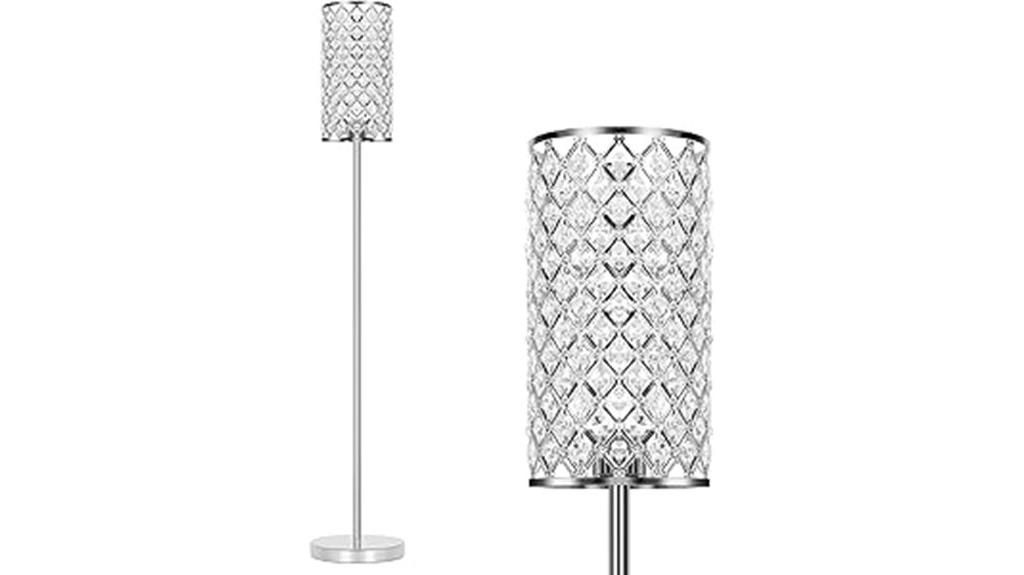silver crystal floor lamp