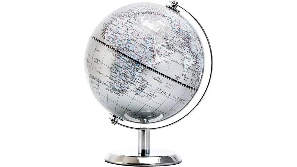 silver english world globe