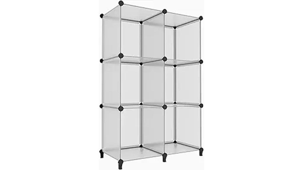 six cube light grey organizer
