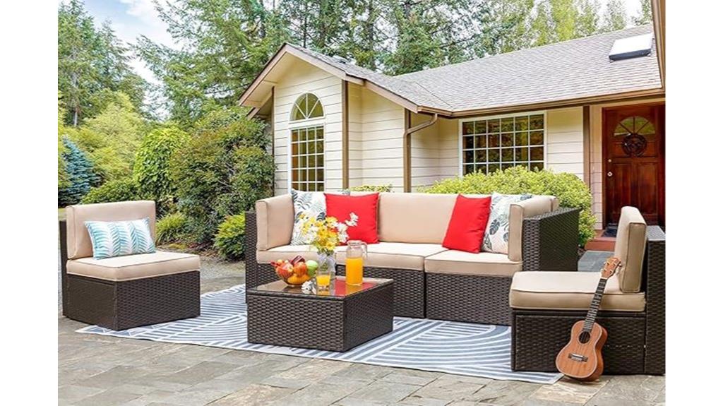 six piece outdoor furniture