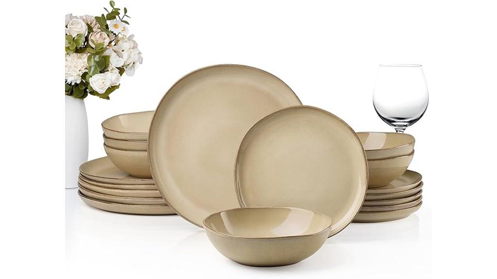 six piece stoneware dinnerware set