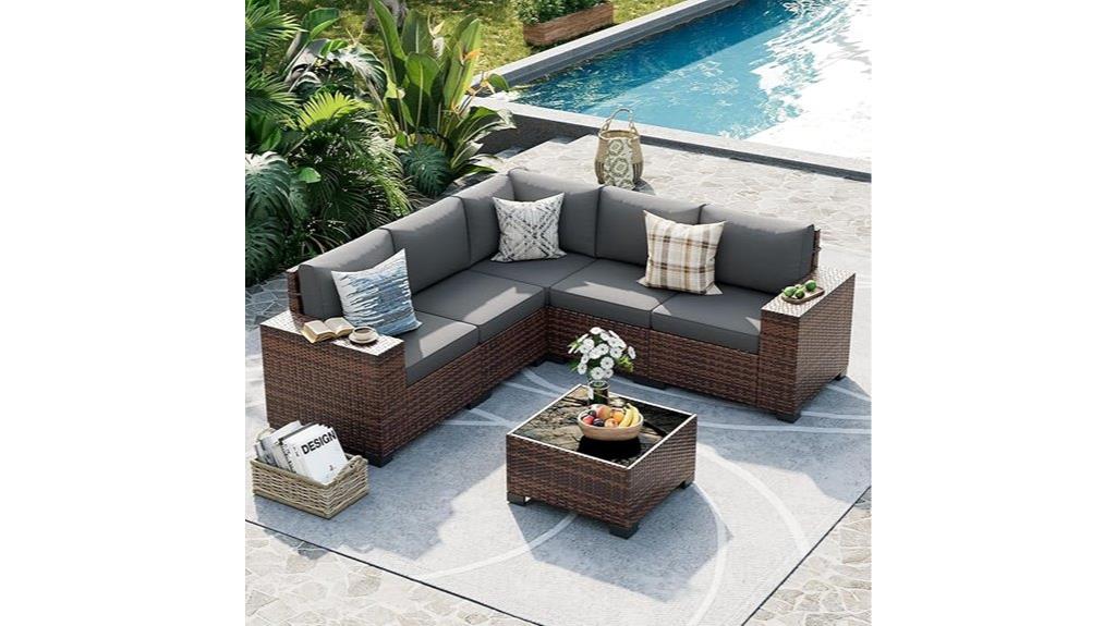 six piece weatherproof patio set