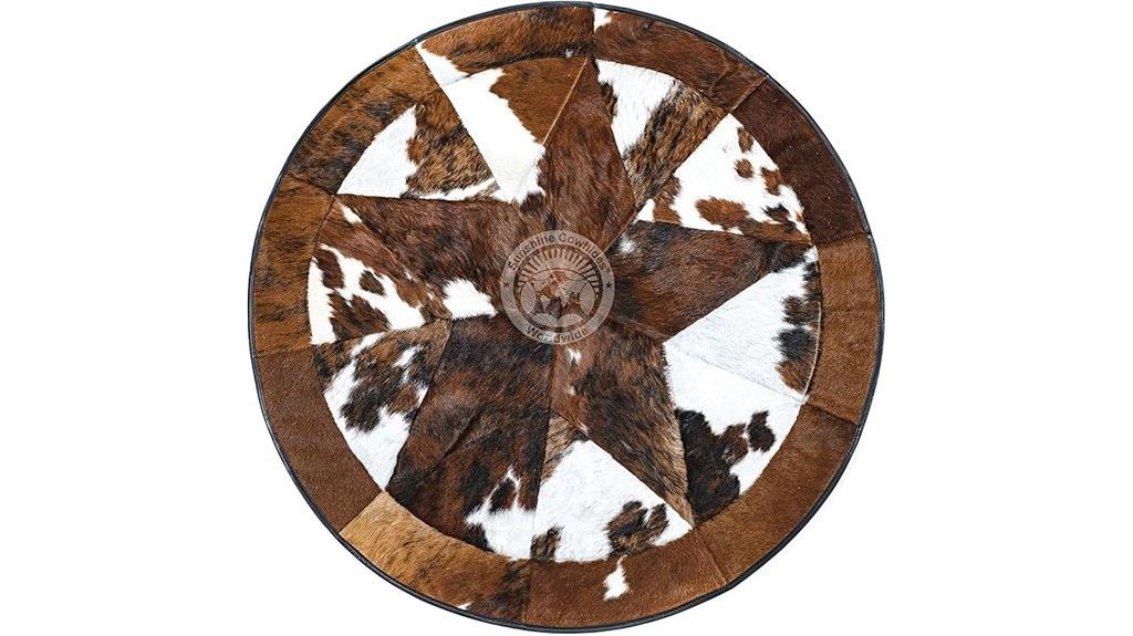 small patchwork cowhide rug