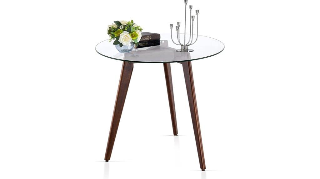 small round glass table