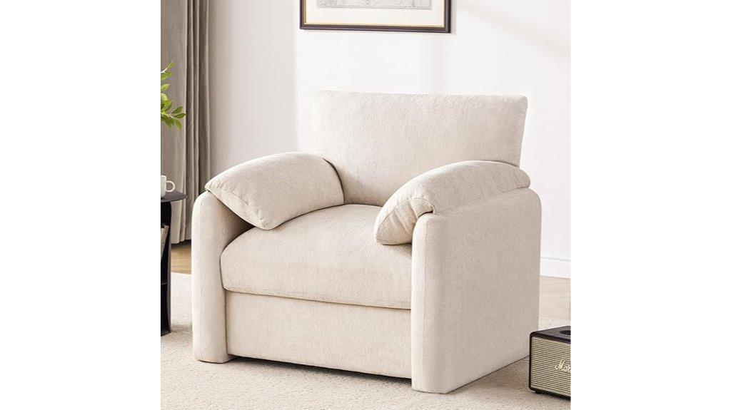 soft chenille oversized chair