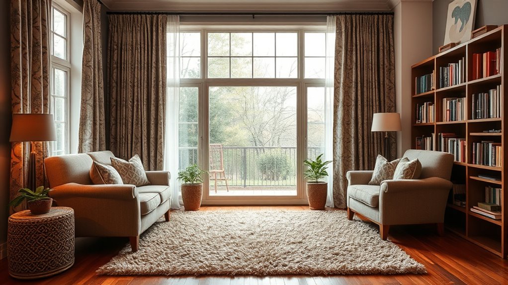 soft furnishings dampen sound