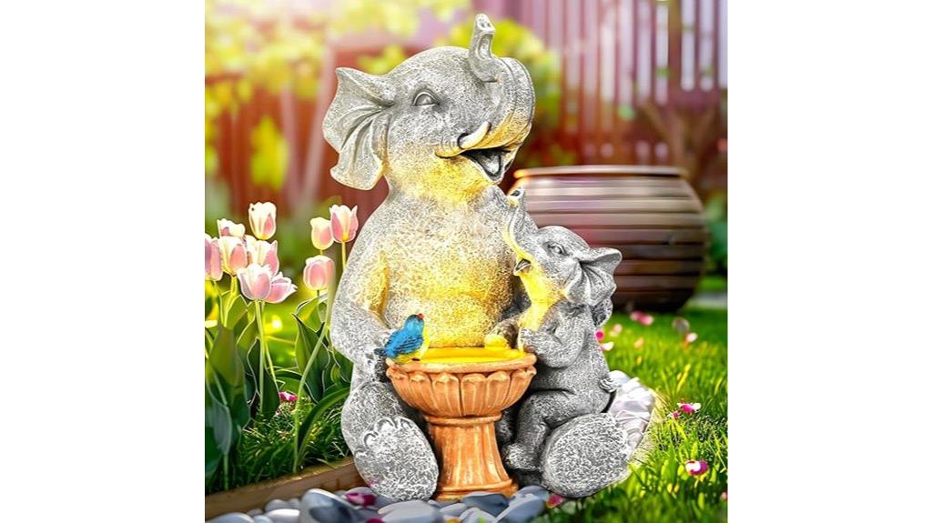 solar powered garden elephant