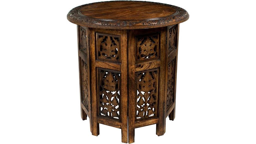 solid wood accent table