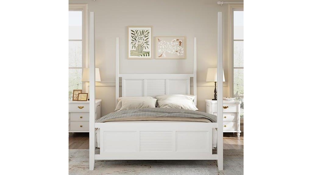 solid wood four poster bed