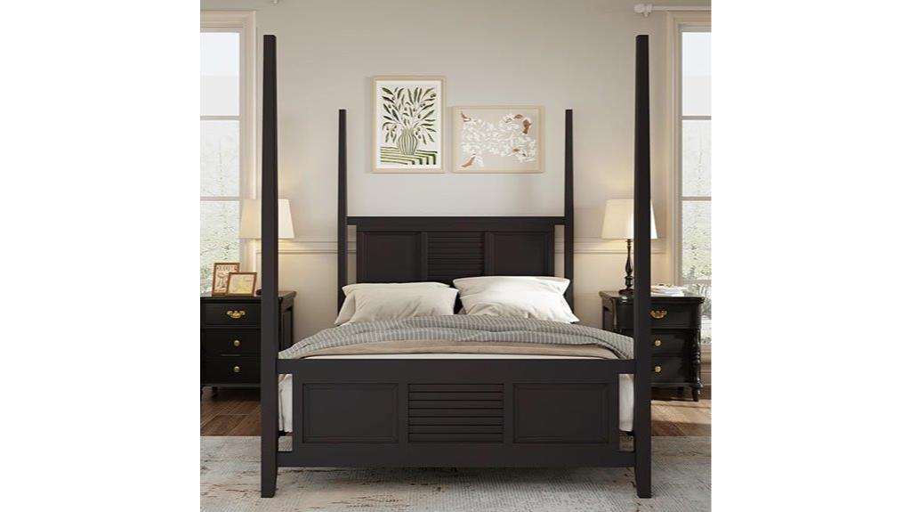solid wood queen bed