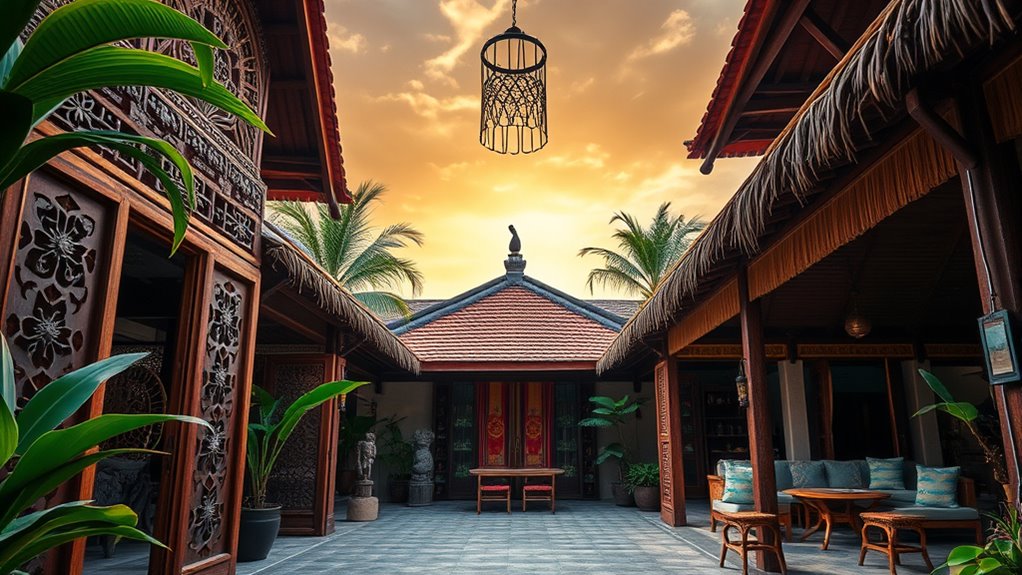 spiritual gates and thatched roofs