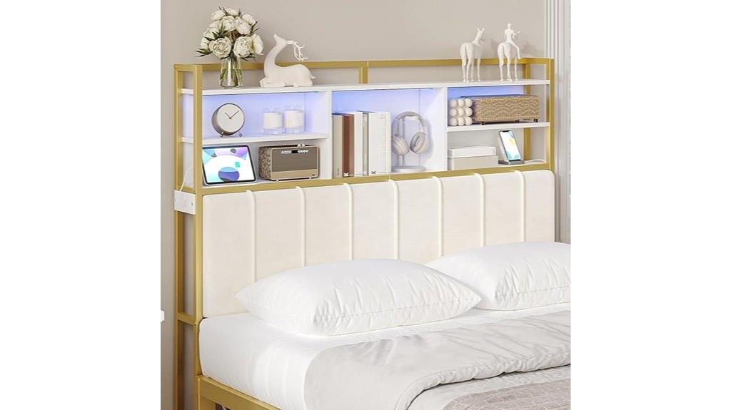 storage headboard with lighting