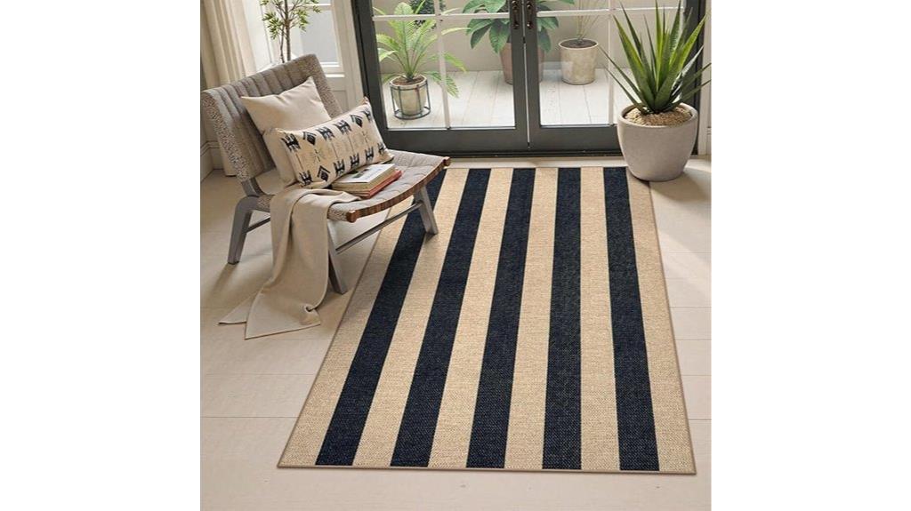 striped jute patio rug