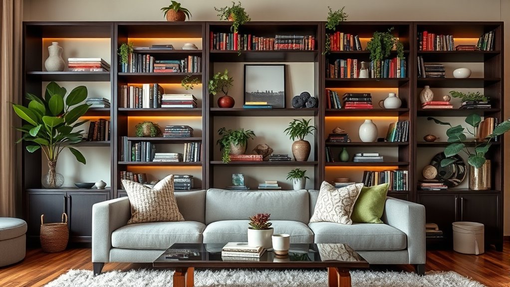 stylish balanced bookshelf decor