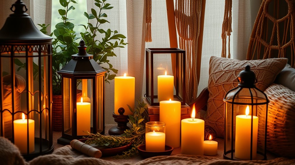sustainable cozy candle lighting