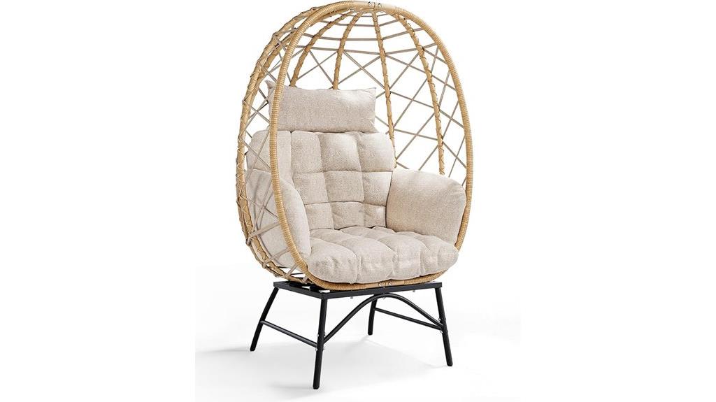 switte wicker egg chair