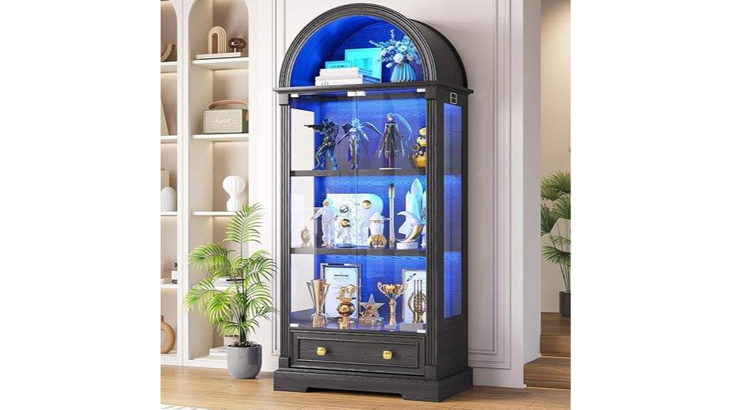 tall black arched cabinet