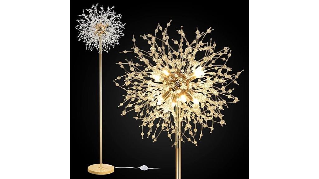tall crystal led floor lamp