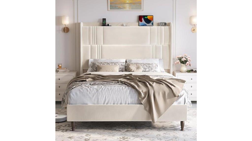 tall headboard queen bed