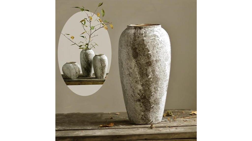 tall rustic ceramic vase