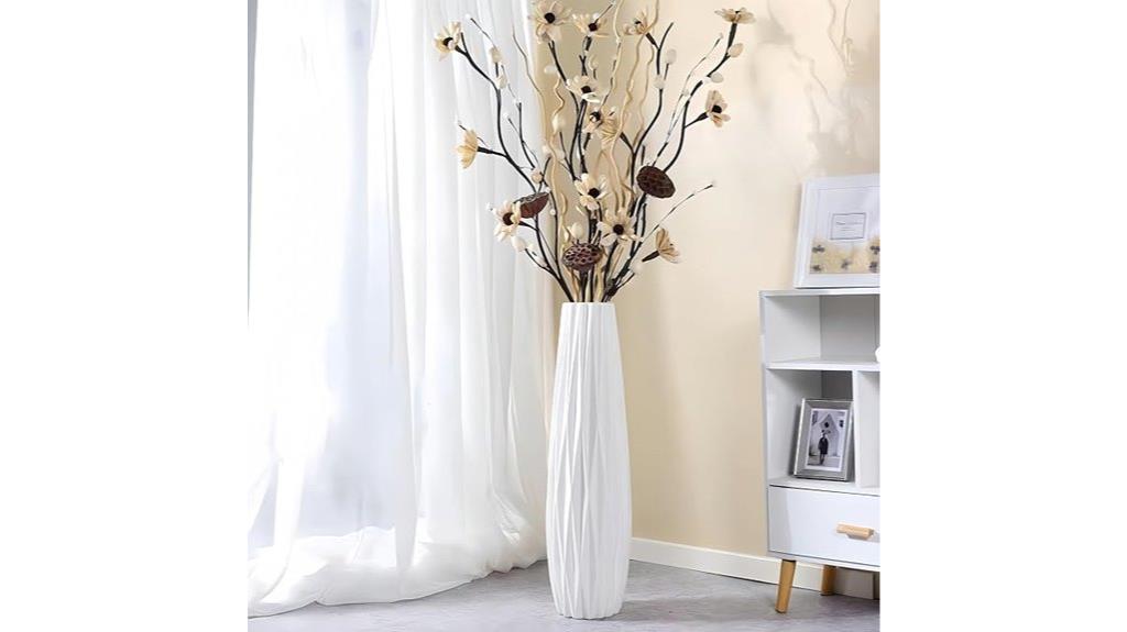 tall white ceramic vase