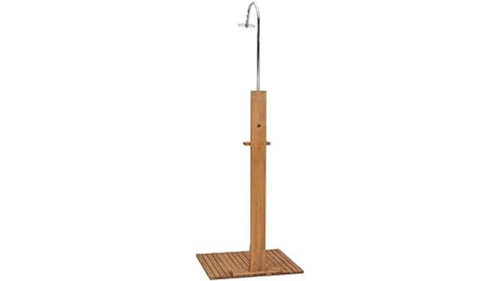 teak outdoor shower unit