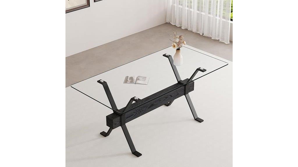tempered glass black legs