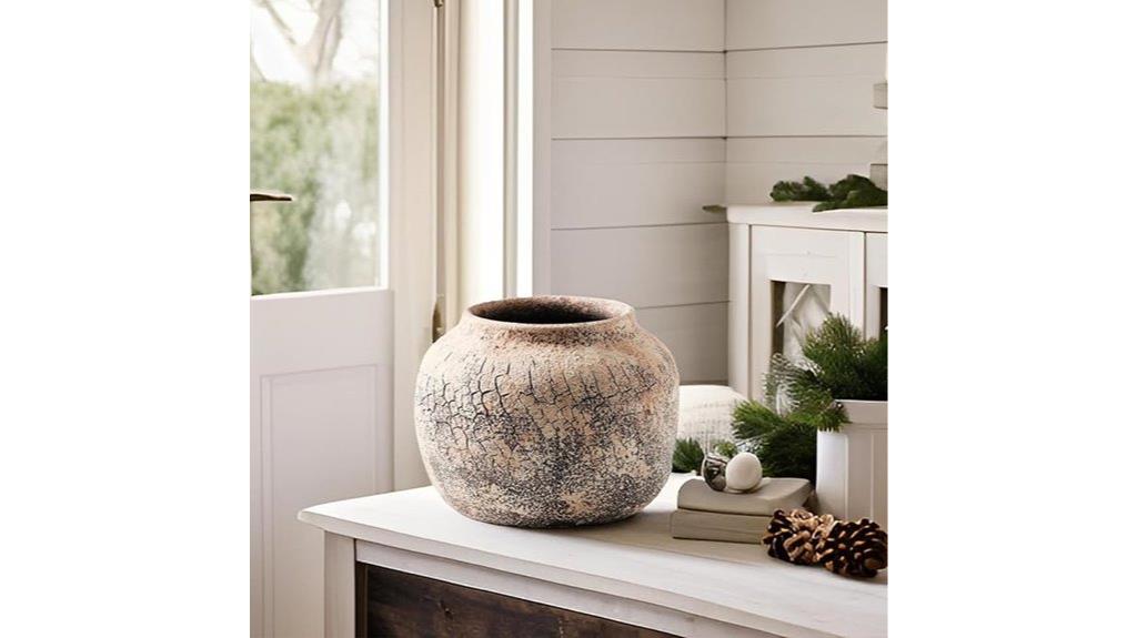 textured ceramic vase pot