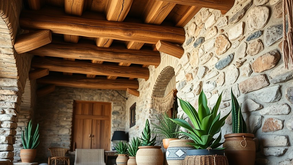 textured stone adds organic richness