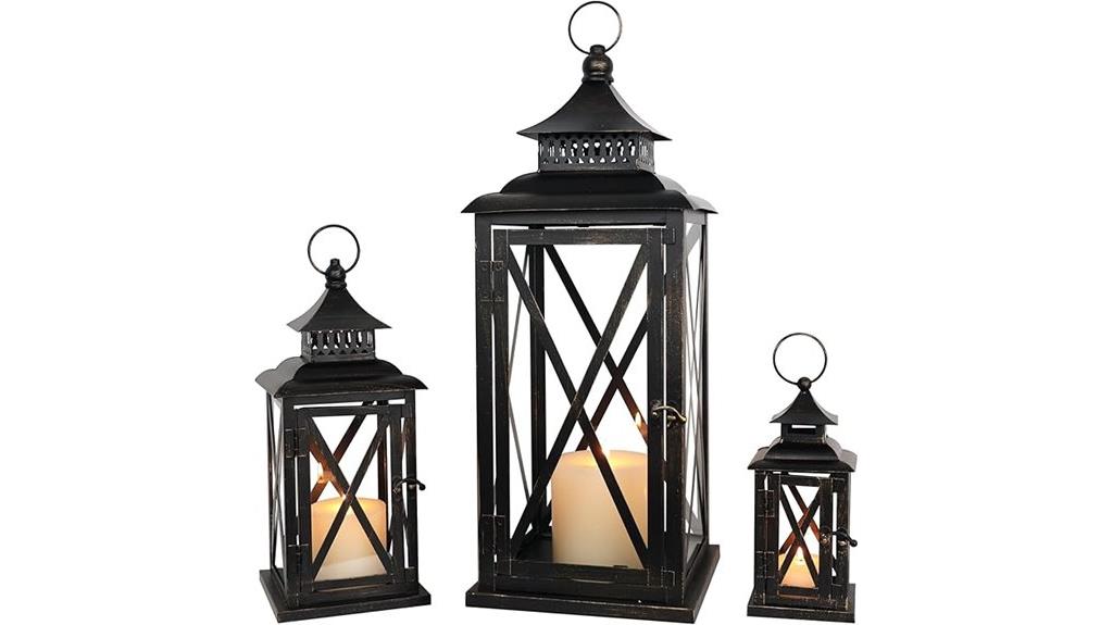 three lantern decor set