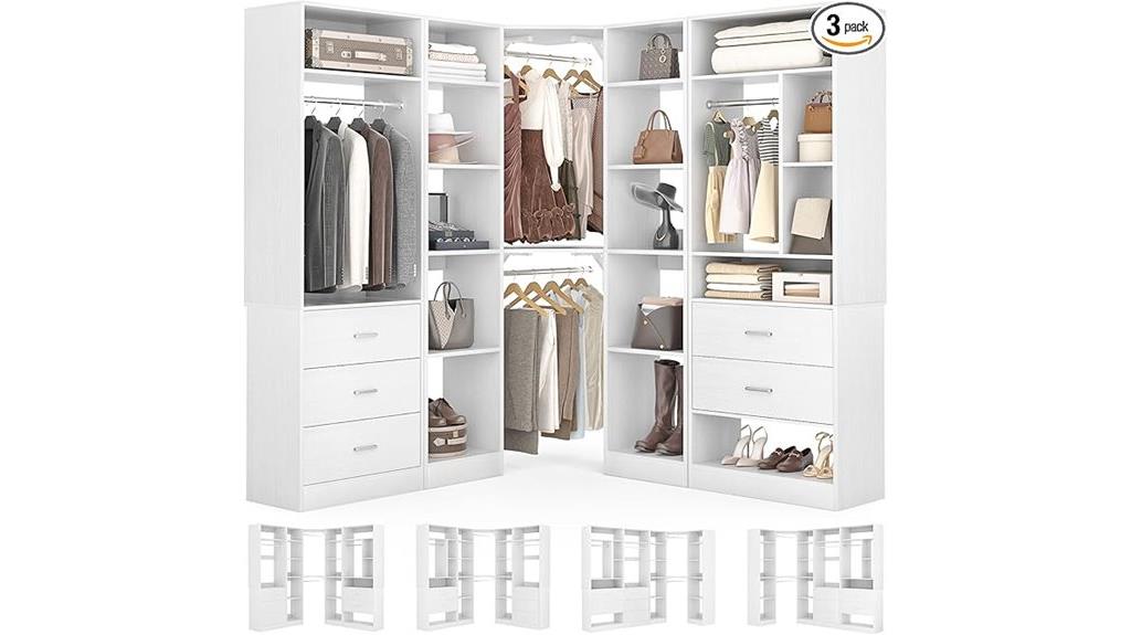 three piece freestanding closet