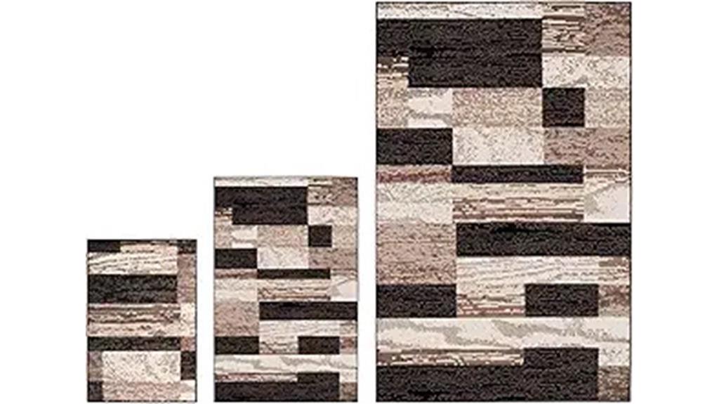 three piece indoor rug set