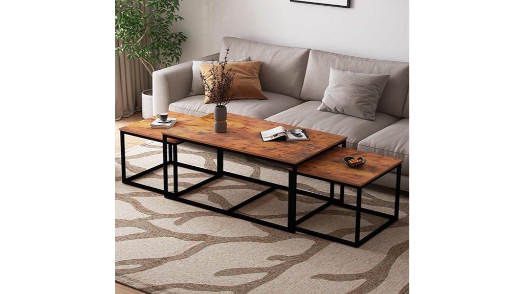 three piece nesting coffee tables