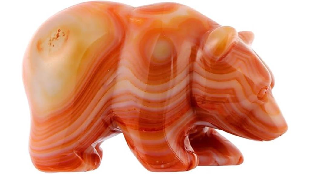 three red carnelian bears