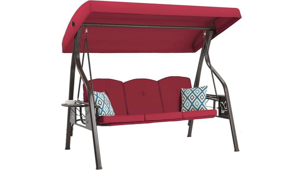 three seat outdoor swing