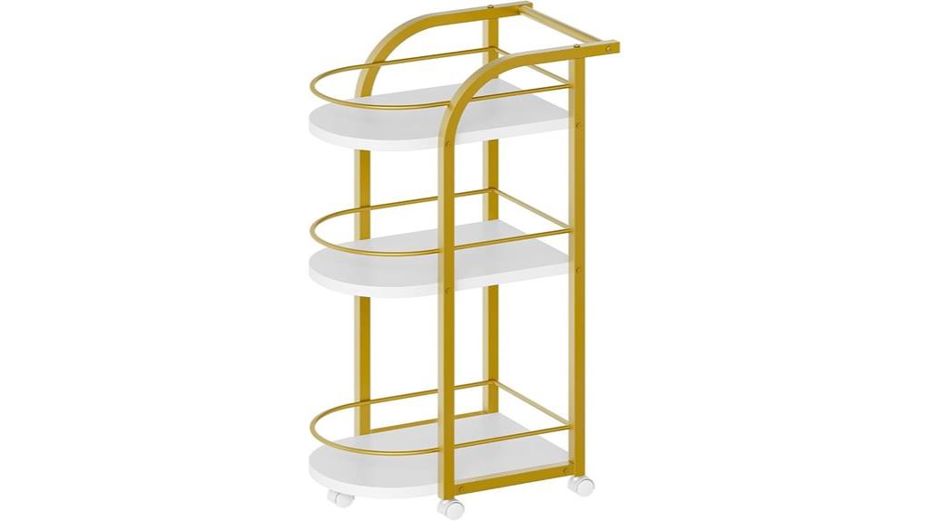 three tier mobile bar cart