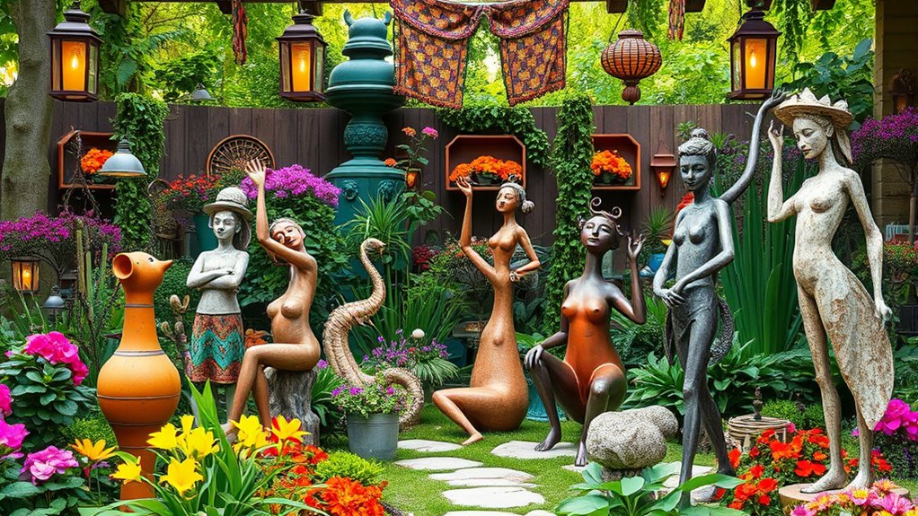 top boho garden sculpture ideas