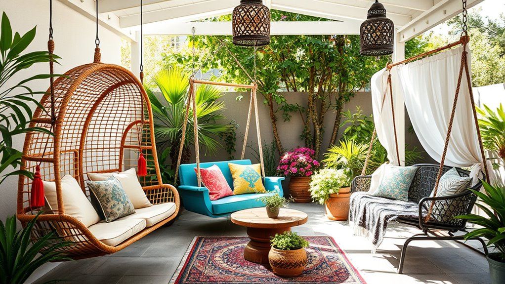 top boho patio swing ideas