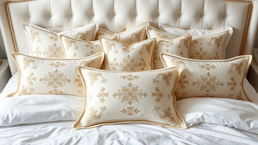 top embroidered pillow shams
