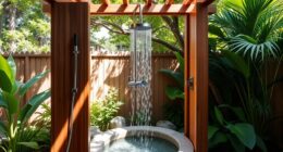 top outdoor teak shower sets