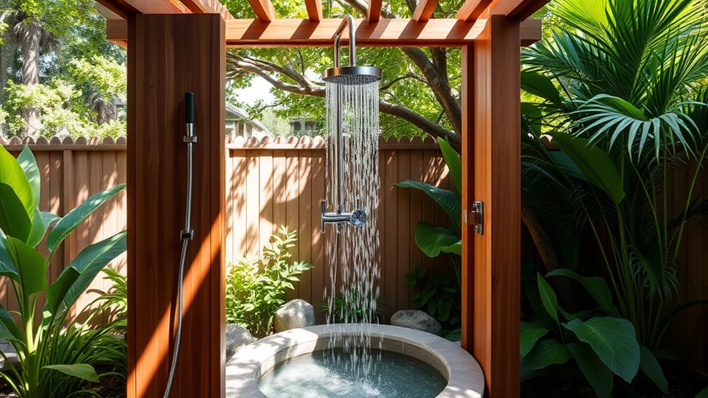 top outdoor teak shower sets