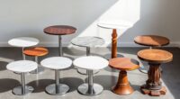 top round pedestal tables