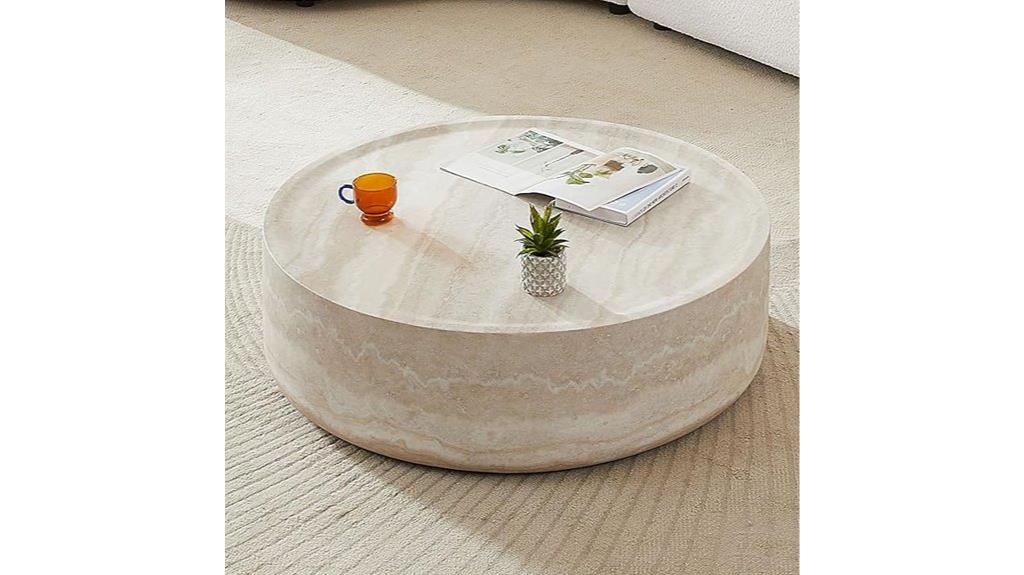 travertine fiberglass round table