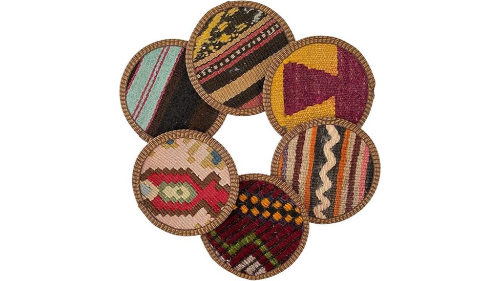 turkish kilim boho coasters