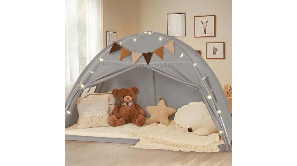 twin bed canopy lights