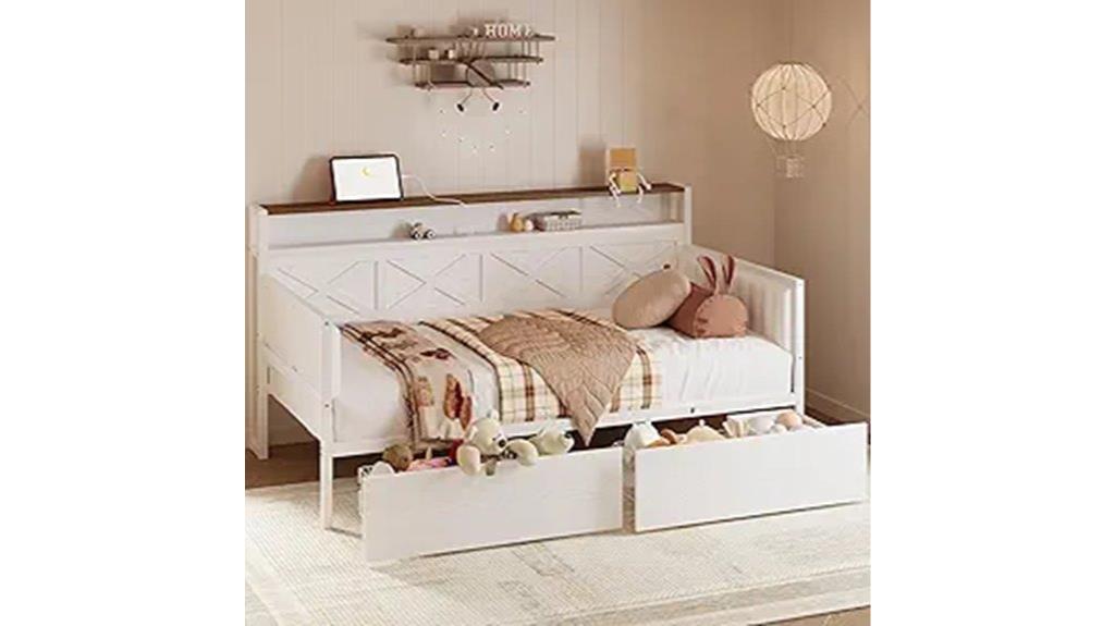 twin size daybed with drawers