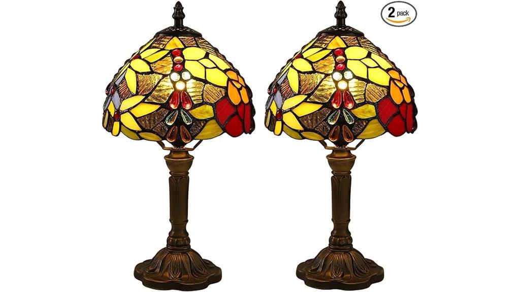 twin tiffany lamp set