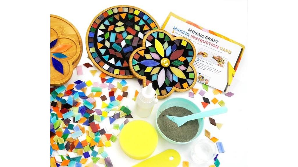two mosaic craft kits