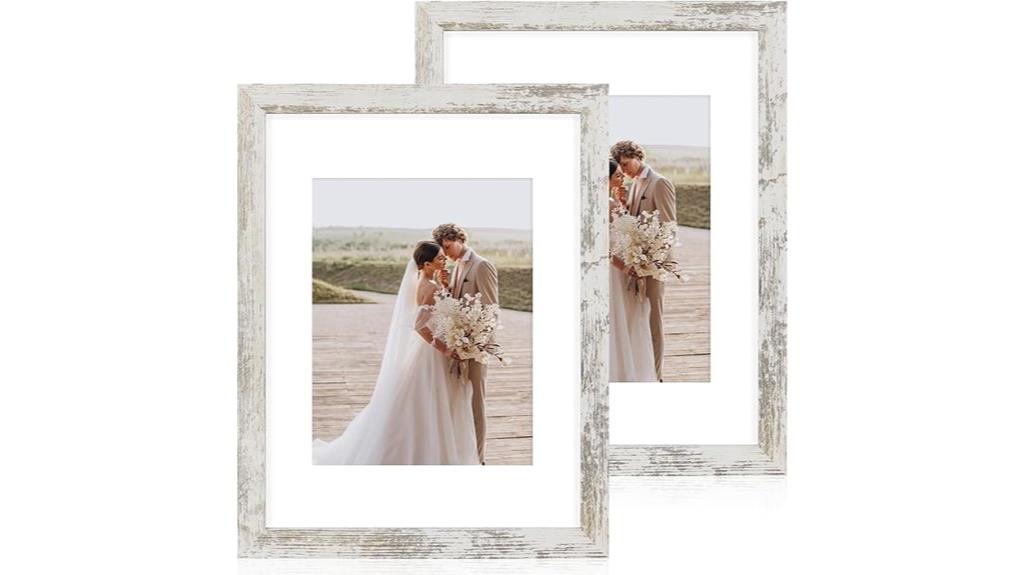 two white wooden frames